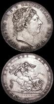 London Coins : A162 : Lot 1746 : Crowns (2) 1820 LX ESC 219, Bull 2016 VF/GVF, Ex-Glendinings February 1977, 1844 Cinquefoil stops on...