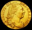 London Coins : A162 : Lot 1775 : Guinea 1774 S.3728 NEF the obverse with some scratches below the bust, the reverse with a small area...