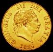 London Coins : A162 : Lot 1822 : Half Sovereign 1820 Marsh 402 NEF with some hairlines and a thin scratch above the bust