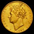 London Coins : A162 : Lot 1827 : Half Sovereign 1827 Marsh 408 Fine/Near Fine, the obverse with some old scuffs