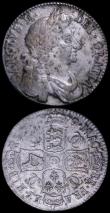 London Coins : A162 : Lot 1859 : Halfcrowns (2) 1679 ESC 481, Bull 480, TRICESIMO PRIMO About Fine/Fine with old silver toning, 1689 ...