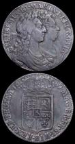 London Coins : A162 : Lot 1860 : Halfcrowns (2) 1680 TRICESIMO SECVNDO ESC 485, Bull 489, VG/NF with some old light surface marks and...