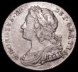 London Coins : A162 : Lot 1888 : Shilling 1727 George II Roses and Plumes ESC 1190, Bull 1695 NVF/VF with a small adjustment mark on ...