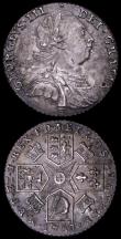 London Coins : A162 : Lot 1892 : Shilling 1787 Hearts ESC 1225, Bull 2129 UNC and richly toned with minor cabinet friction, Sixpence ...