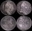 London Coins : A162 : Lot 1898 : Shillings (2) 1696 First Bust, ESC 1078, Bull 1104 Good Fine/Fine, 1696E First Bust ESC 1084, Bull 1...