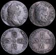 London Coins : A162 : Lot 1899 : Shillings (2) 1697C First Bust ESC 1052, Bull 1165 Fine with grey tone, 1697C Third Bust, Large Lett...