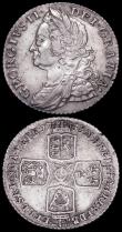 London Coins : A162 : Lot 1901 : Shillings (2) 1745 LIMA ESC 1205, Bull 1724 GVF with some light haymarking, 1758 ESC 1213, Bull  173...