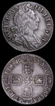 London Coins : A162 : Lot 1907 : Sixpences (2) 1697E Third Bust, Later Harp, Large Crowns ESC 1671, Bull 1286 Good Fine/Fine with som...