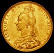 London Coins : A162 : Lot 1956 : Sovereign 1887M Jubilee Head with G: of D:G: closer to the crown S.3867B, DISH M8 GVF/NEF and lustro...