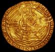 London Coins : A162 : Lot 2116 : Noble Richard II Fine style, No marks, with French title S.1656 Good Fine, on a wavy flan