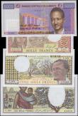 London Coins : A162 : Lot 237 : Djibouti (4), 10000 Francs issued 1984 series U.001 64356, (Pick39b), 5000 Francs issued 1979 series...