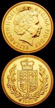 London Coins : A162 : Lot 2708 : Sovereigns (2) 2002 Shield S.SC5 Lustrous UNC, 2005 S.SC6 Lustrous UNC