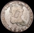 London Coins : A162 : Lot 2948 : Portugal 870 Reis 1834 Countermarked Coinage on Mexico, Zacatecas Mint 8 Reales, 26.16 grammes,  KM#...