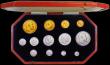 London Coins : A162 : Lot 513 : Proof Set 1902 the Long set Five Pounds, Two Pounds, Sovereign, Half Sovereign, Crown, Halfcrown, Fl...