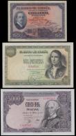 London Coins : A163 : Lot 1581 : Spain (3), 5000 Pesetas dated 6th February 1976 series L1297617, (Pick155), in PCGS holders graded 6...
