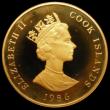 London Coins : A163 : Lot 1970 : Cook Islands One Dollar 1986 Royal Wedding 23 July 1986 Gold Proof FDC, 44 grammes of 22 carat gold,...