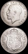 London Coins : A163 : Lot 2608 : Halfcrowns (2) 1921 ESC 768, Davies 1678 dies 3C UNC/AU with some contact marks and a small spot on ...