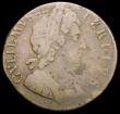 London Coins : A163 : Lot 2611 : Halfpenny 1697 GVLILMVS error, with stop after BRITANNIA, similar obverse die to Peck 649, however t...