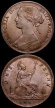 London Coins : A163 : Lot 2623 : Pennies 1861 (2) Freeman 22 dies 4+D NEF formerly in an NGC holder and graded AU55, the second as Fr...
