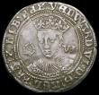 London Coins : A163 : Lot 351 : Sixpence Edward VI Fine Silver issue S.2483 mintmark y NVF lightly creased with touches of underlyin...