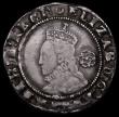 London Coins : A163 : Lot 353 : Sixpence Elizabeth I Sixth issue, 1587 7 over 6 Bust 6B, ELIZAB legend, S.2578A mintmark Crescent, t...