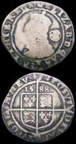 London Coins : A163 : Lot 358 : Sixpences Elizabeth I (2) 1587 Sixth Issue, ELIZAB legend, S.2578A mintmark Crescent VG/NF grey tone...