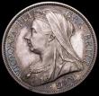 London Coins : A163 : Lot 653 : Halfcrown 1893 Proof ESC 727, Bull 2779, Davies 663, dies 2B, nFDC with attractive blue and green to...