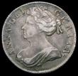 London Coins : A163 : Lot 801 : Shilling 1702 Plain below bust, plain in angles ESC 1128, Bull 1385 Nearer VF than Fine, nicely tone...