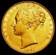 London Coins : A163 : Lot 882 : Sovereign 1845 as Marsh 28, the 8 in the date with larger upper loop than lower (see Bentley Lot 976...