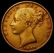 London Coins : A163 : Lot 895 : Sovereign 1853 WW incuse, the 5 of the date with a broken upright stem and thus appearing as a clear...