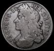 London Coins : A164 : Lot 1110 : Halfcrown 1687 TERTIO First Bust, ESC 498, Bull 753 Near Fine with grey tone