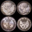 London Coins : A164 : Lot 1174 : Maundy Set 1839 the Fourpence, Threepence and Twopence all with upright die axis as on the Proof str...