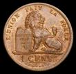 London Coins : A164 : Lot 307 : Belgium One Centime 1836 6 over 2 KM#1.2 UNC with traces of lustre and a small edge bruise