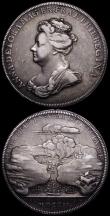 London Coins : A164 : Lot 713 : Queen Anne (2) Accession of Queen Anne 1702 35mm diameter in silver Eimer 388 Obverse Crowned and Dr...