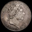 London Coins : A164 : Lot 893 : Crown 1818 LIX the A of TVTAMEN very weak and only just visible under magnification, ESC 214, Bull 2...