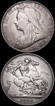London Coins : A164 : Lot 916 : Crown 1898 LXII ESC 315, Bull 2605, Davies 526, dies 2E NVF with  some contact marks and a thin scra...