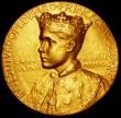London Coins : A165 : Lot 1366 : Investiture of Prince Edward as Prince of Wales 1911 35mm diameter in gold by W.Goscombe John, Eimer...