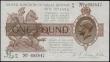 London Coins : A165 : Lot 17 : One Pound Fisher T31 Ireland in title Dot in No. issue 1923 series G1/13 693847 pressed EF