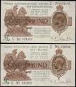 London Coins : A165 : Lot 176 : One Pound Warren Fisher (2) T31 issued 1923, B1/80 818065 pressed VF and T34 issued 1927 series S1/4...