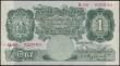 London Coins : A165 : Lot 184 : One pound Peppiatt SPECIMEN (B238s) issued 1934 serial Q00 000000, EF or better and scarce