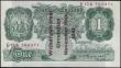 London Coins : A165 : Lot 186 : One Pound Green Peppiatt B239C Type C Full stop after year, reverse only. Guernsey overprint "W...