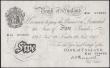 London Coins : A165 : Lot 193 : Five Pounds Peppiatt White Note thick paper B255 dated 19th November 1945 K81 074655, about UNC - UN...