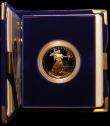 London Coins : A165 : Lot 1954 : USA 50 Dollars Gold Eagle One Ounce 1986 Proof KM#219 nFDC/FDC with a hint of toning, retaining prac...