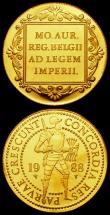 London Coins : A165 : Lot 1970 : Utrecht Fantasy Gold Ducat and Double Gold Ducat 1586 - 1986 by the Dutch Mint prooflike Unc and bot...