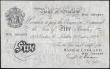 London Coins : A165 : Lot 199 : Five pounds Beale white B270 dated 20th October 1949 O73 000297 GF-VF some light dirt at centre ink ...