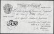 London Coins : A165 : Lot 201 : Five Pounds O`Brien white B276 dated 12th April 1956, series C60A 044581, Pick345, Good EF desirable...