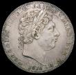 London Coins : A165 : Lot 2515 : Crown 1818 LIX I over higher I in HONI, Q of QUI doubled type as ESC 214, Bull 2009 GVF/VF toned wit...