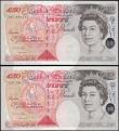 London Coins : A165 : Lot 263 : Fifty pounds Kentfield B377 (2) first run consecutive pair serial A01 595281 and 595282 about UNC to...