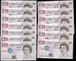 London Coins : A165 : Lot 271 : Twenty Pounds Lowther B386 issued 1999 (13) a consecutive number run A78 767706 to 767718 About UNC ...