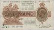 London Coins : A165 : Lot 288 : One Pound Fisher T24 Ireland in title First issue 1919 Control Note series Z82 264927 about UNC - UN...